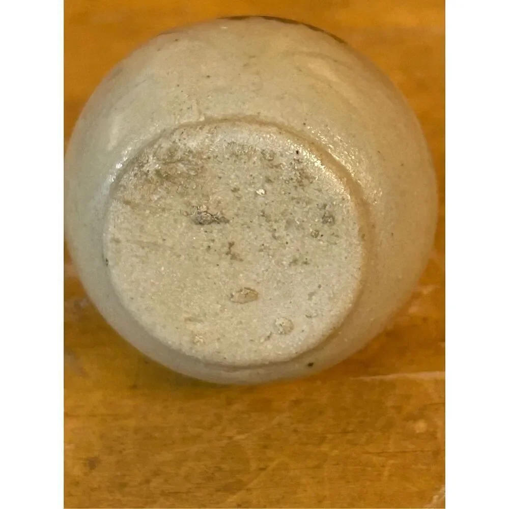 Small Blue Grey Ceramic Handmade Hand Painted Mini Vase Glaze (8193)